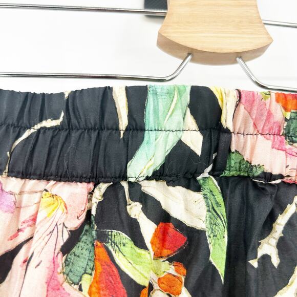 Ethnc Womens Summer Resortwear Pull On Elastic Waist Tropical Floral Pants M - Picture 5 of 6